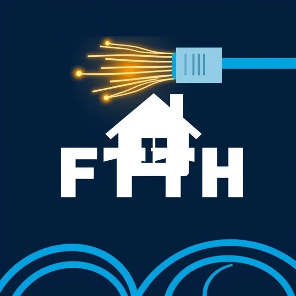Diagrama ilustrando uma conexão FTTH (Fibra para a Casa)