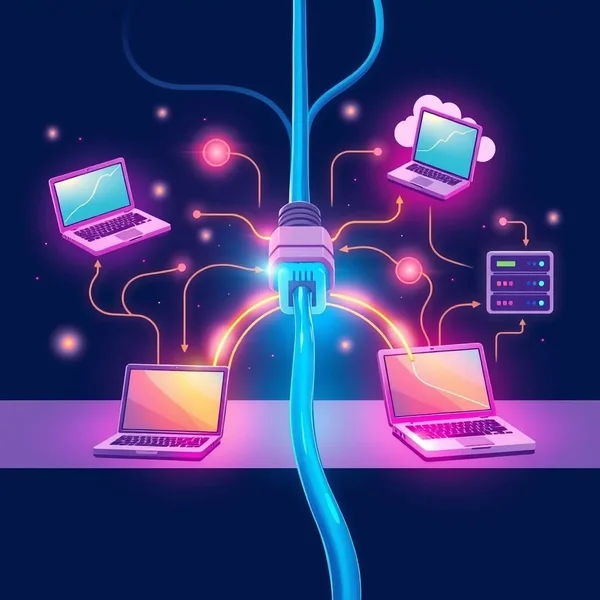 Illustration showing the role of a MAC address in network communication