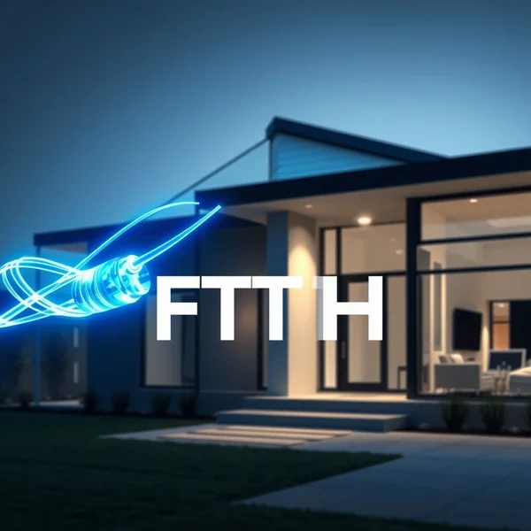Bir FTTH (Fiber to the Home) bağlantısını gösteren diyagram