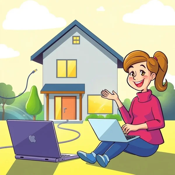 Diagram dat een FTTH (Fiber to the Home) verbinding illustreert
