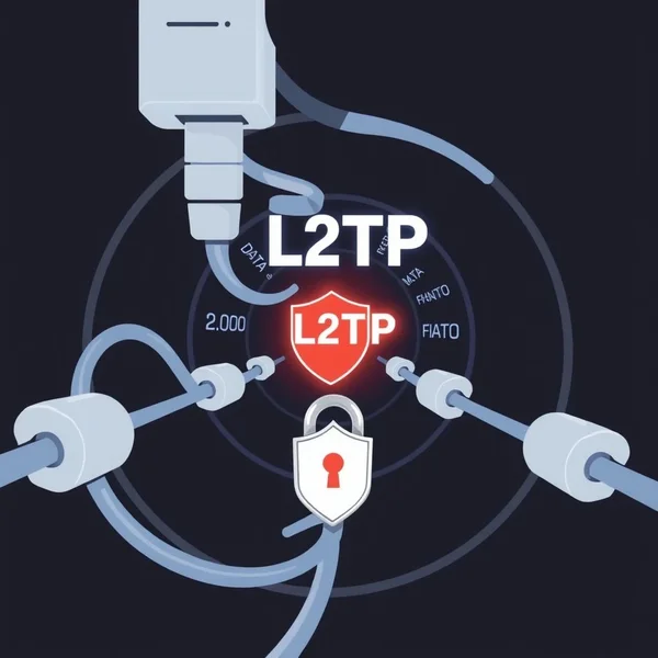 Image illustrant le concept d’un tunnel réseau avec L2TP mis en évidence, pour faciliter la compréhension de la signification de L2TP