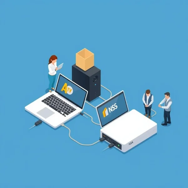 Image illustrant l’abréviation NAS et sa connectivité réseau