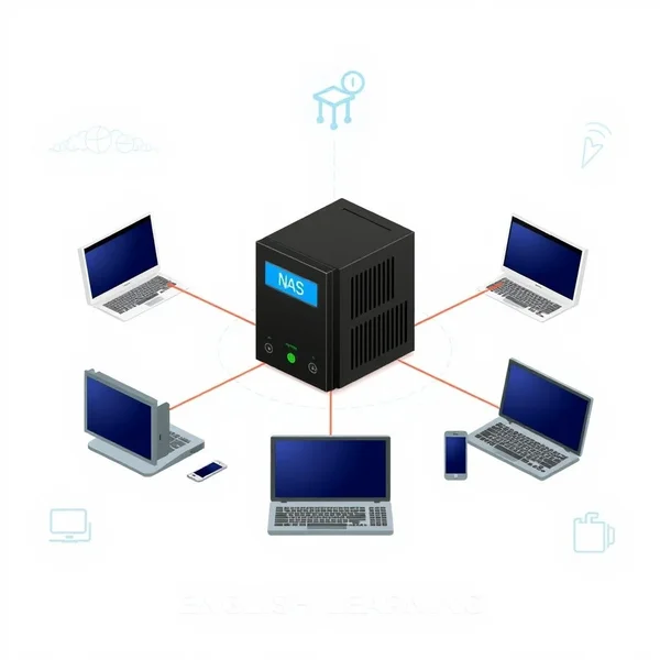 Immagine che illustra l’abbreviazione NAS e la sua connessione di rete