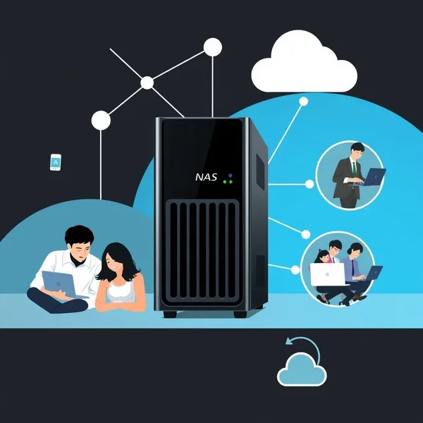 Image illustrating the abbreviation NAS and its network connectivity