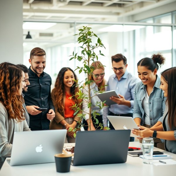 Hình ảnh một người vui vẻ tại công việc rewarding job của họ