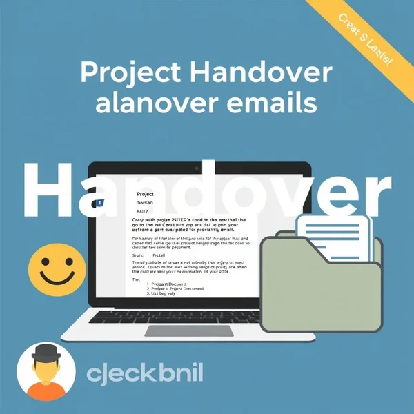 Hình ảnh một Email Chuyển Giao Dự Án đang được soạn trên laptop