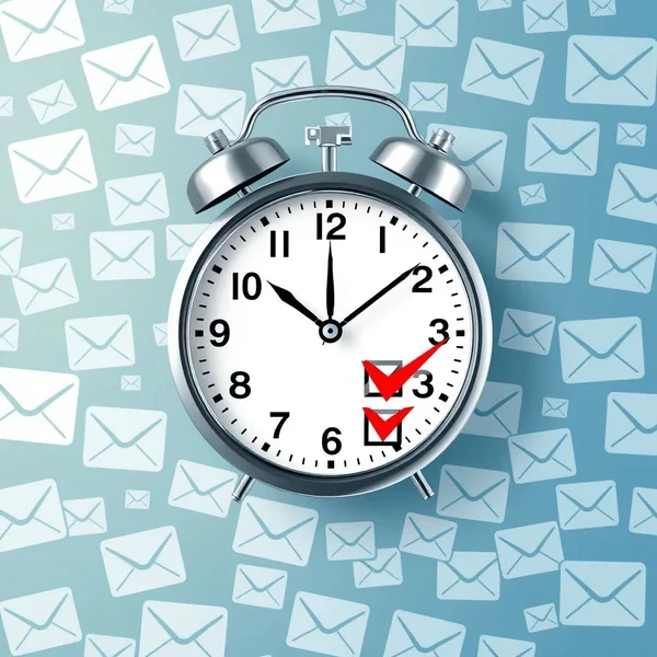 Une icône représentant une liste de contrôle avec une horloge, symbolisant un e-mail de relance pour Overdue Task Follow-up