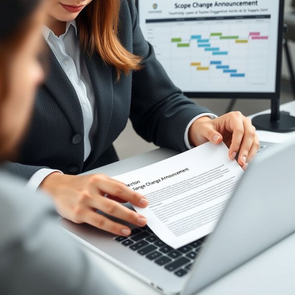 Image of a Scope Change Announcement Email being written