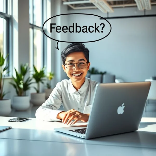 Uma ilustração mostrando como escrever um E-mail de Pedido de Feedback