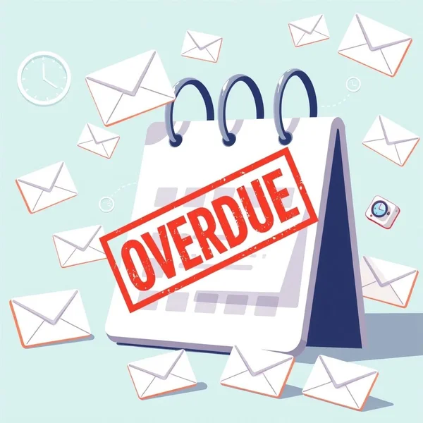 An icon of a checklist with a clock, symbolizing an Overdue Task Follow-up Email