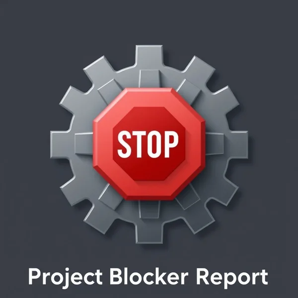 A person writing a Project Blocker Report Email on a laptop