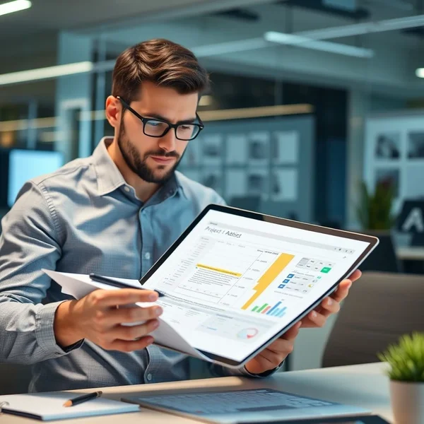 A professional writing a Project Plan Review Request Email