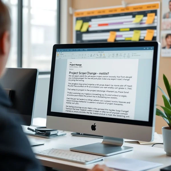 Scope Change Announcement Email being written 이미지