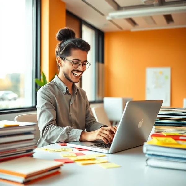 Seseorang menulis Task Volunteering Email di laptop