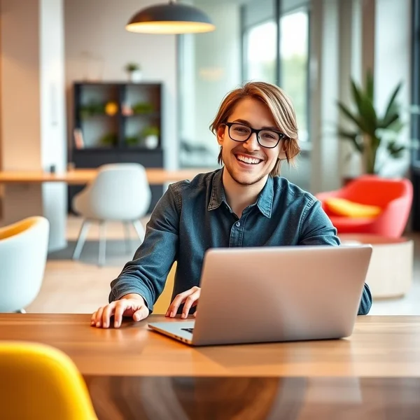 شخص يكتب بريدًا إلكترونيًا لعرض المساعدة في المَهام Task Volunteering على جهاز لابتوب