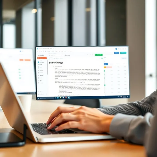 Image of a Scope Change Announcement Email being written