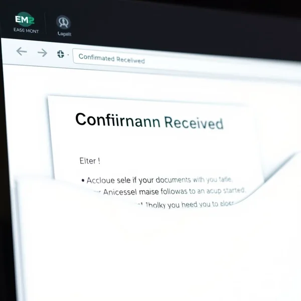 An illustration showing a person sending an Information Receipt Confirmation Email