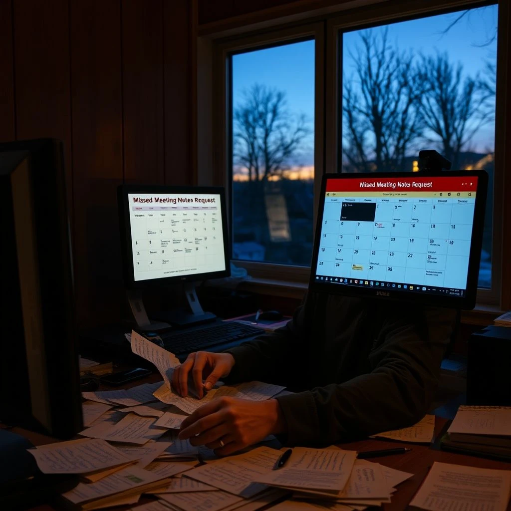 Struktur Email, Kosakata, Contoh: Menulis Missed Meeting Notes Request