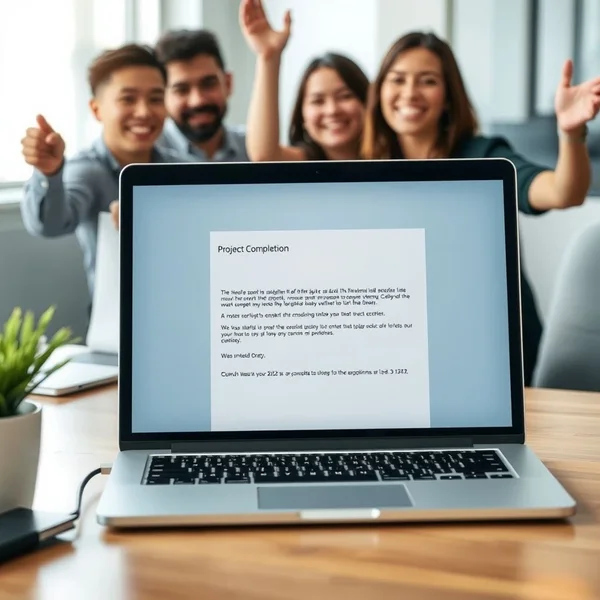 Image of a Project Completion Announcement Email