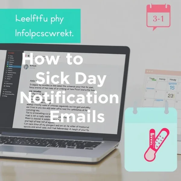 A professional Sick Day Notification Email being written on a laptop