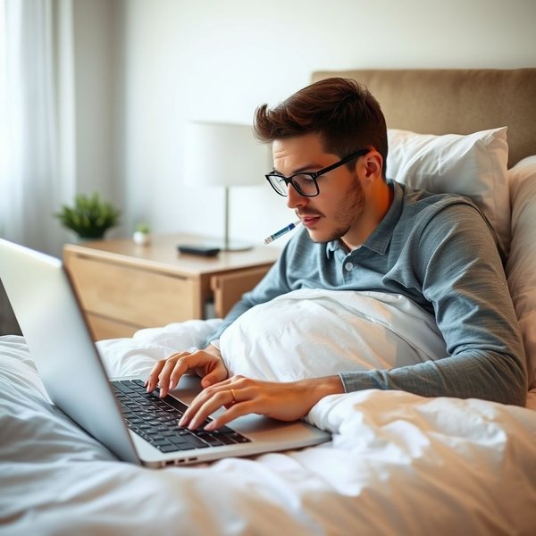 A professional Sick Day Notification Email being written on a laptop