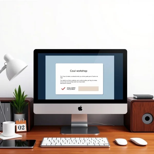 Bilgisayar ekranında net ve profesyonel bir Workshop Enrollment Confirmation Email