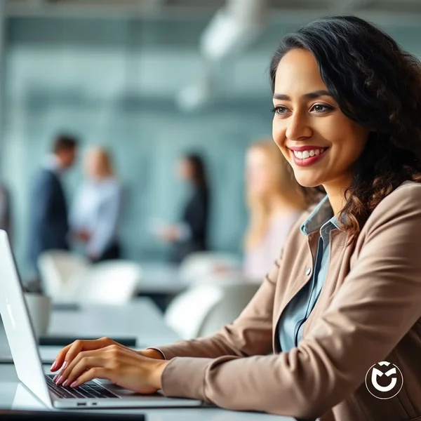 A person writing a professional Employee Referral Email on a laptop