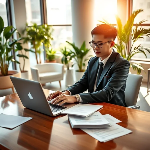 Image showing a person writing a Promotion Discussion Request Email
