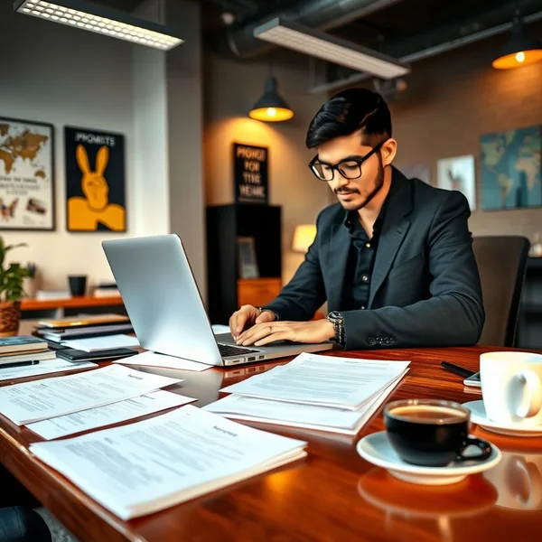 Image showing a person writing a Promotion Discussion Request Email