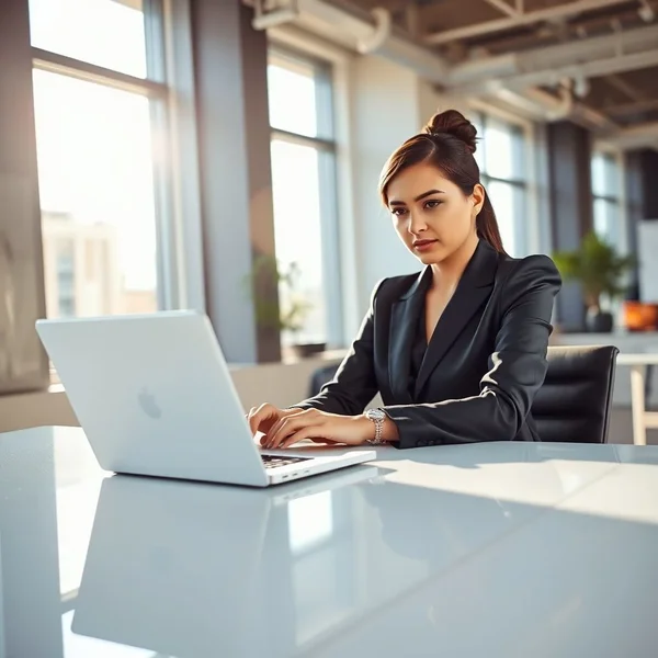 A professional writing a Personal Information Update Email on a laptop