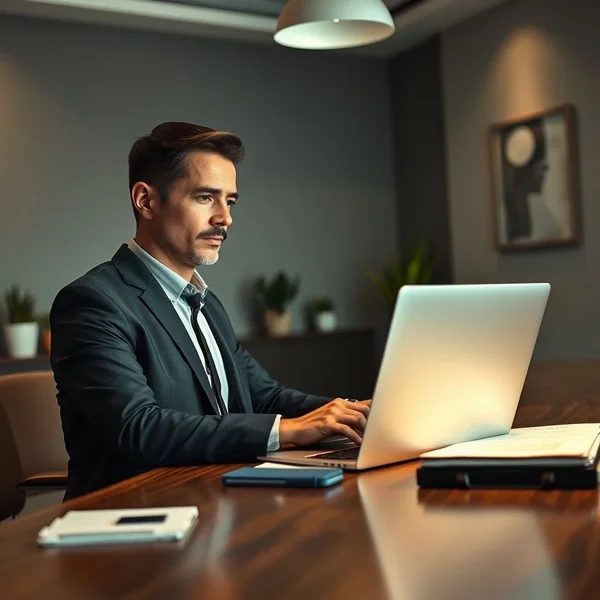 A person carefully writing a Workplace Grievance Report Email on a laptop