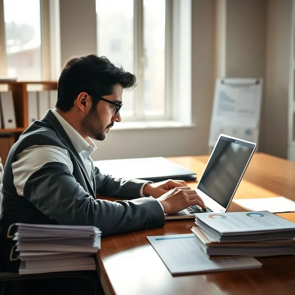 Un'immagine che mostra una persona che scrive un'email di richiesta di Employment Verification Letter su un laptop.