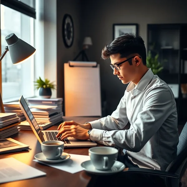 Uma imagem mostrando uma pessoa escrevendo um Email de Solicitação de Employment Verification Letter Request em um laptop.