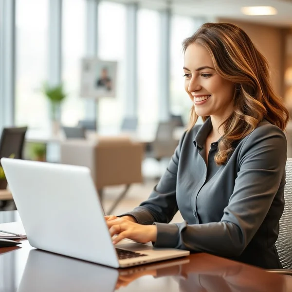 A person writing a professional Employee Referral Email on a laptop