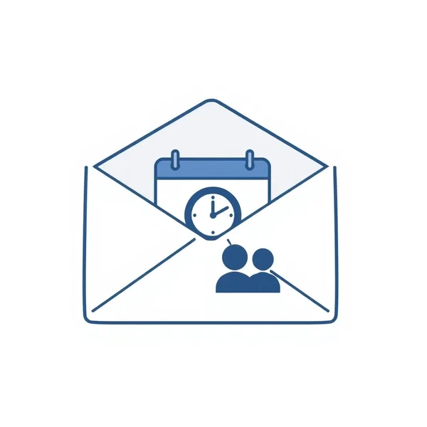 Una imagen que muestra un calendario y un icono de correo electrónico, simbolizando un correo de Exit Interview Scheduling