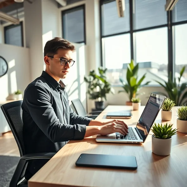 Imagen que muestra a una persona escribiendo un correo de Promotion Discussion Request