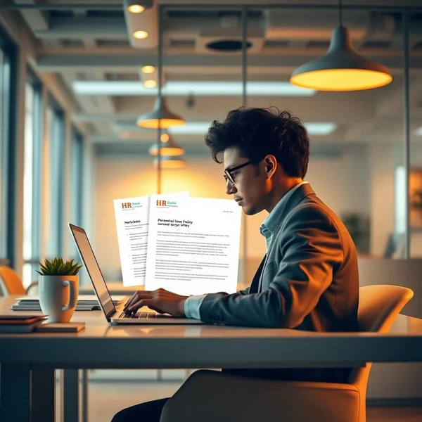 A person writing a Parental Leave Policy Inquiry Email on their computer