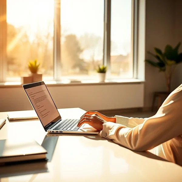 An image showing a person writing an Employment Verification Letter Request Email on a laptop.