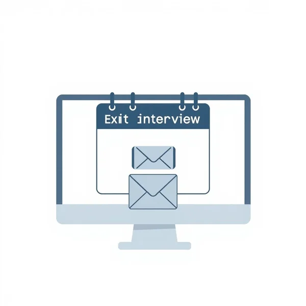 Изображение: календарь и иконка письма, символизирующие Exit Interview Scheduling Email