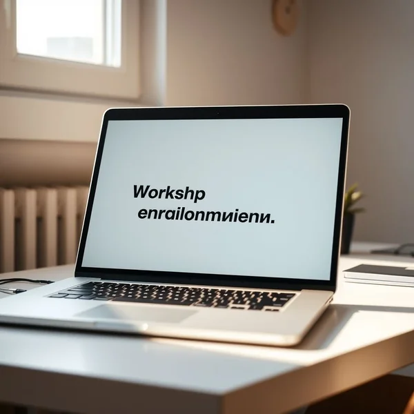 A clear and professional Workshop Enrollment Confirmation Email on a laptop screen
