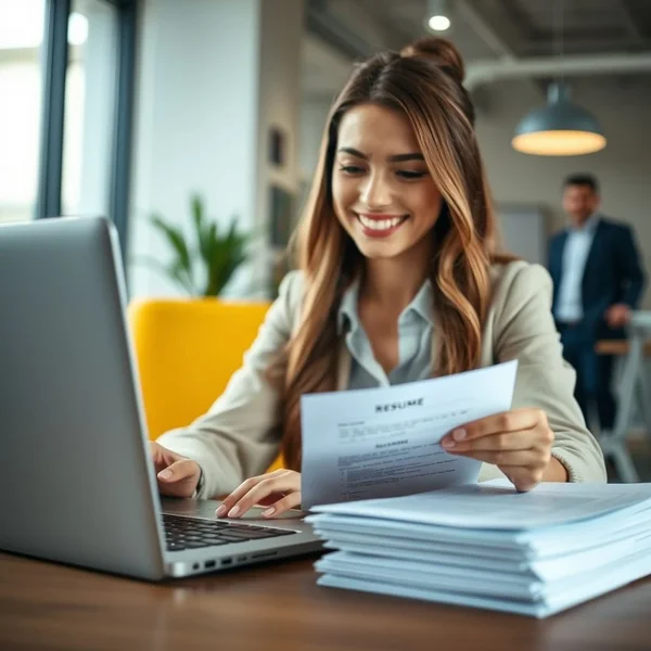 A person writing a professional Employee Referral Email on a laptop