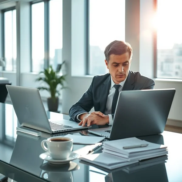 Eine Person, die sorgfältig eine Workplace Grievance Report E-Mail auf einem Laptop schreibt