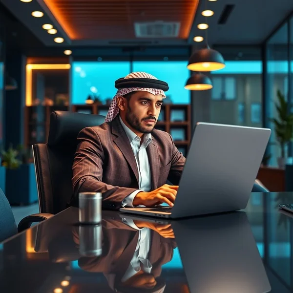 صورة تظهر شخصًا يكتب بريدًا إلكترونيًا لطلب مناقشة الترقية