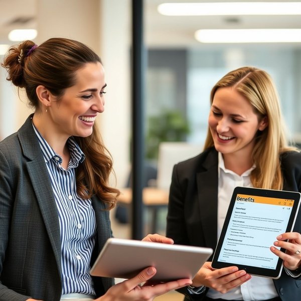 A person looking at a benefits document while writing a Benefits Inquiry Email
