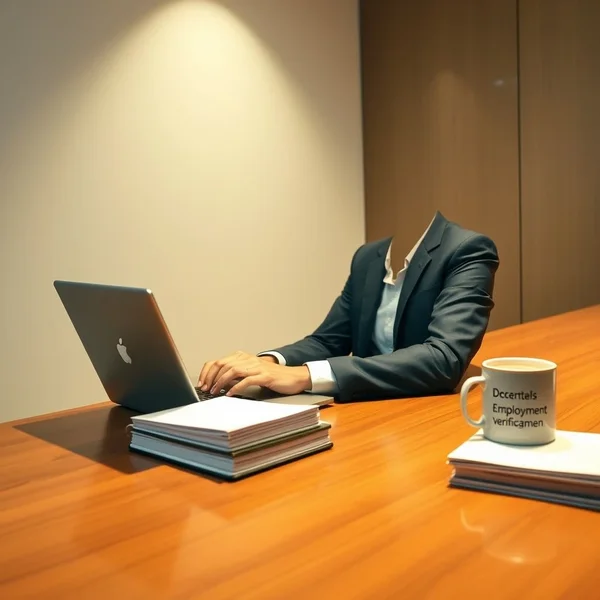 An image showing a person writing an Employment Verification Letter Request Email on a laptop.