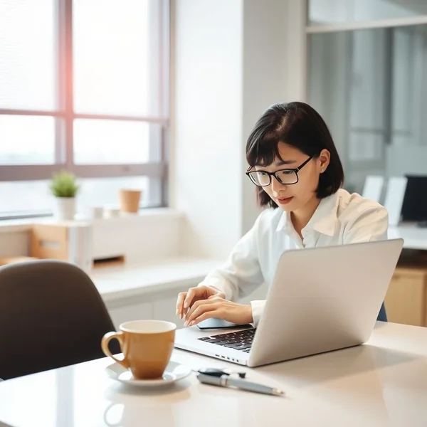 A person drafting a Process Improvement Suggestion Email on a laptop