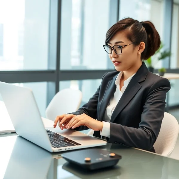 A person writing a Company Committee Volunteer Email on a laptop