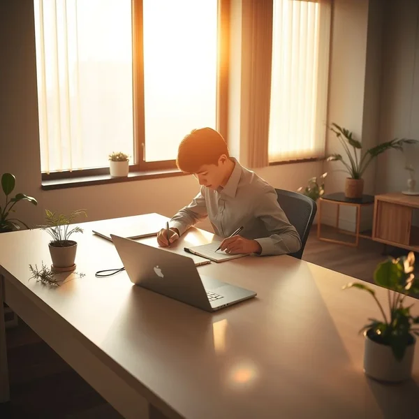 Image showing a person writing a Promotion Discussion Request Email
