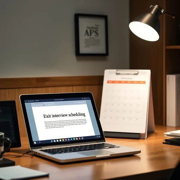 An image showing a calendar and an email icon, symbolizing an Exit Interview Scheduling Email