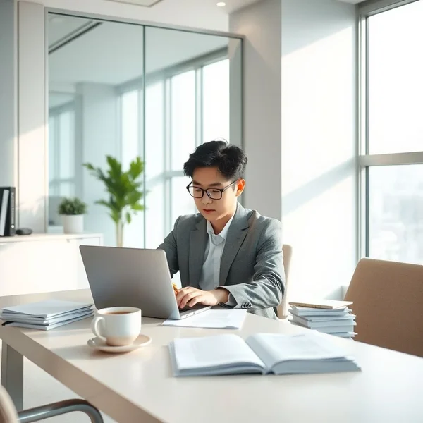 노트북으로 Employment Verification Letter Request Email을 작성하는 사람의 이미지를 보여줍니다.
